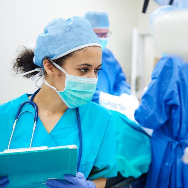 Nurse in surgery room.