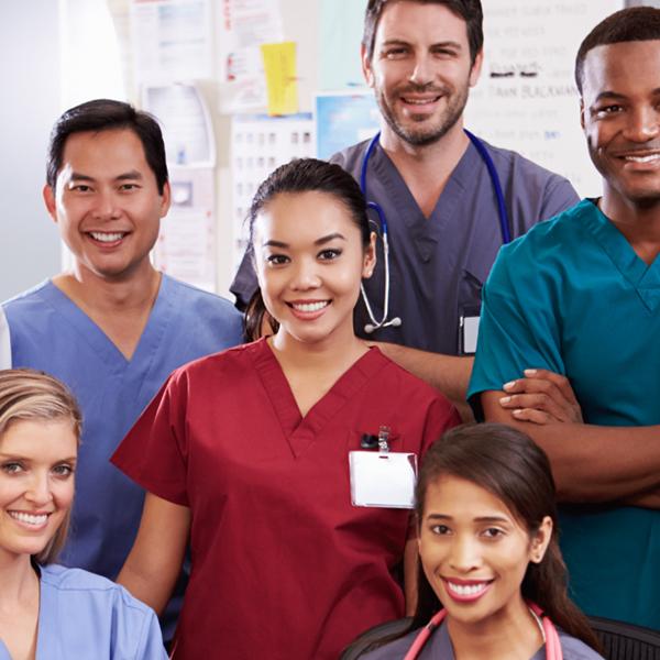 Photo of happy hospital staff.