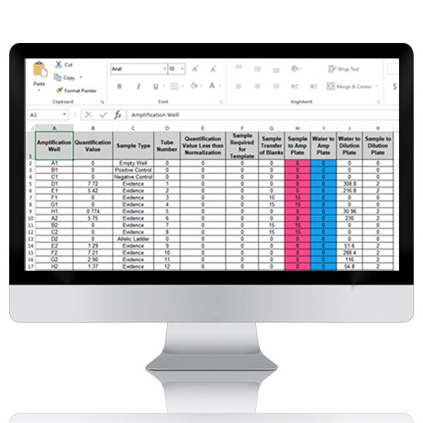 Display depicting DNA software.